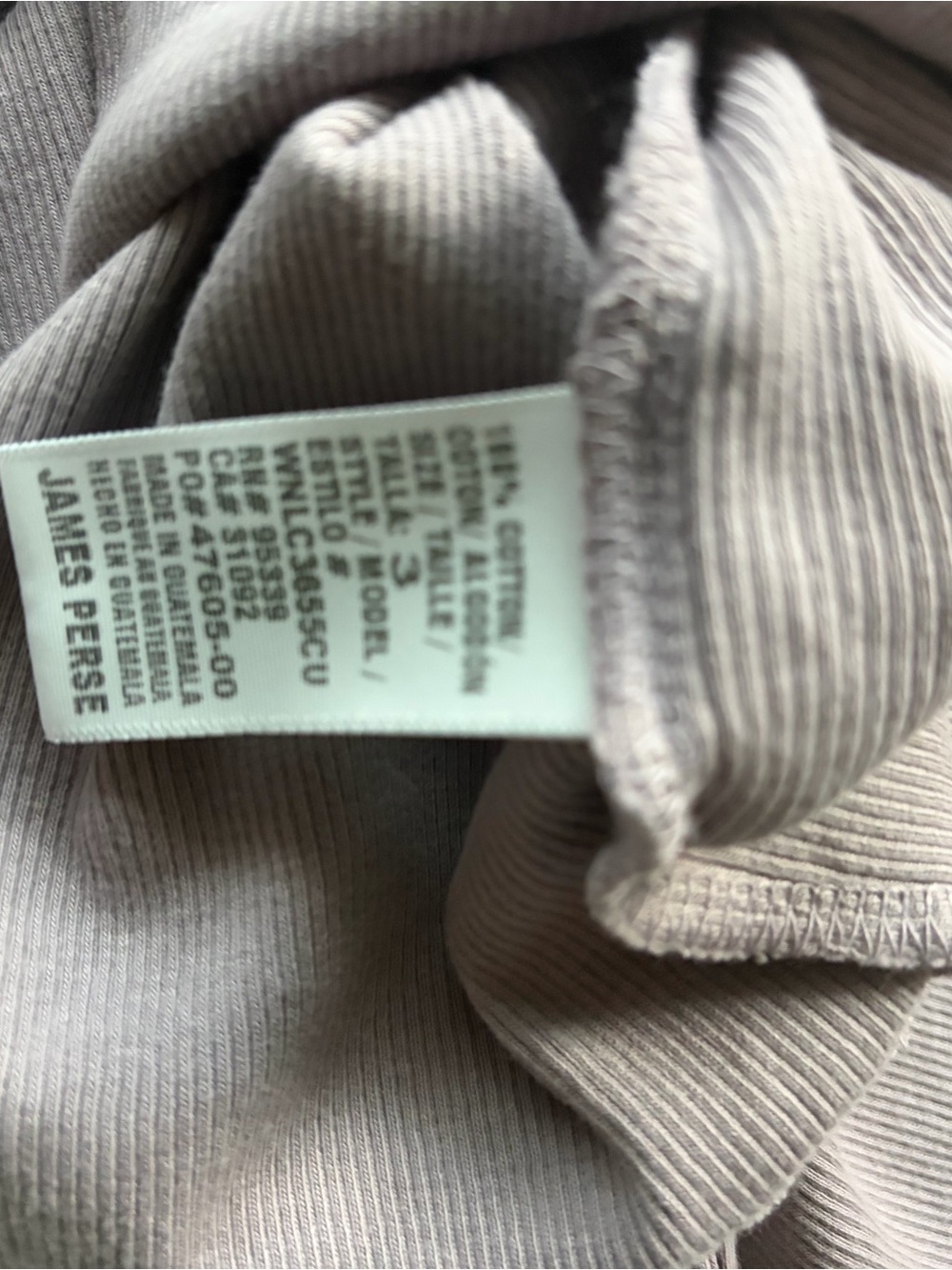 Standard James Perse Mauve Pink Fine Ribbed Daily Tank L NWOT - Picture 4 of 6